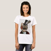 T-shirt Phileas Feline Steampunk Chat et chapeau supérieur (Devant entier)