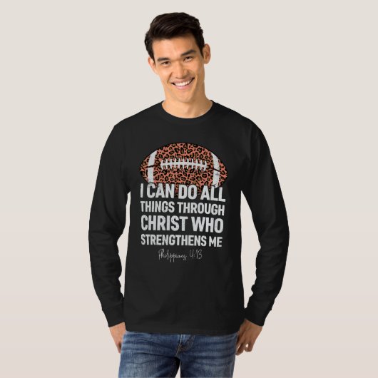 T-shirt Philippians 413 I Can Do All Things Football Leopa (Devant entier)