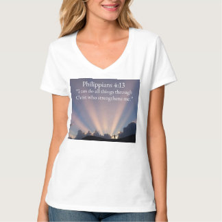 T-shirt Philippians 4:13 Christian Women's V-Neck Tee