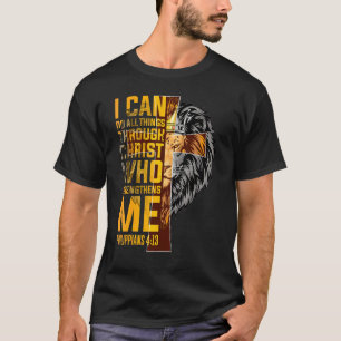 T-shirt Philippiens 413 Christian Bible Verse Lion Men Hu
