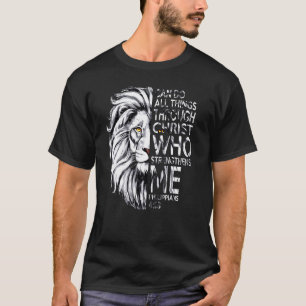T-shirt Philippiens 413 Christian Bible Verse Lion Men Hu