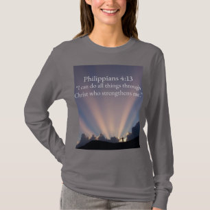 T-shirt Philippiens 4:13 Chemise pour femmes à manches lon