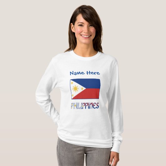 T-shirt Philippine Drapeau bleu Personnalisation (Devant entier)