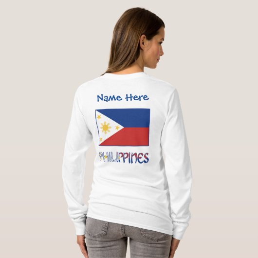 T-shirt Philippine Drapeau bleu Personnalisation (Dos entier)