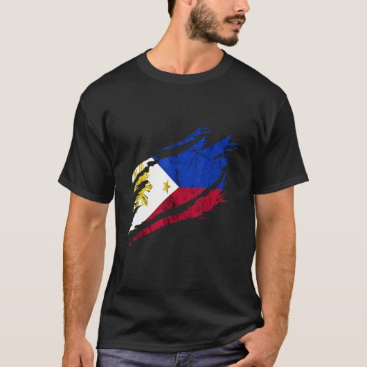 T-shirt Philippine Drapeau philippin Pilipinas Pin (Devant)