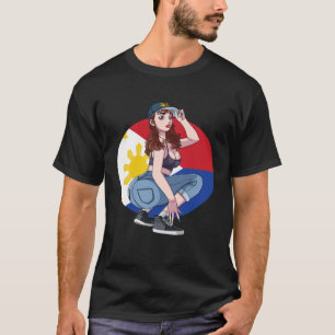 T-shirt Philippine Flag Fierté Pinay Girl Filipin