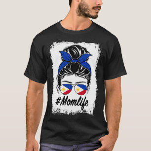 T-shirt Philippines Drapeau Philippines Maman Messager Bun