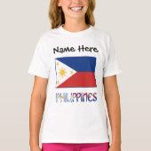 T-shirt Philippines et drapeau philippin et votre nom (Devant)