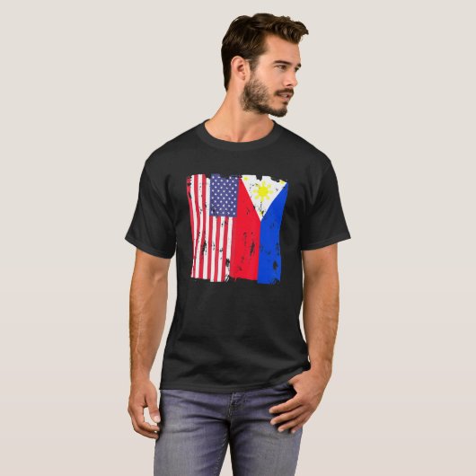 T-shirt Philippines États-Unis Drapeau philippin American (Devant entier)