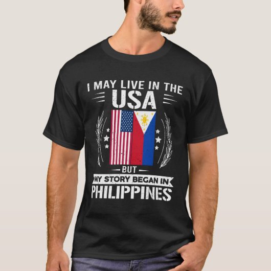 T-shirt Philippines Fier Fier Les Drapeaux Philippines Et (Devant)