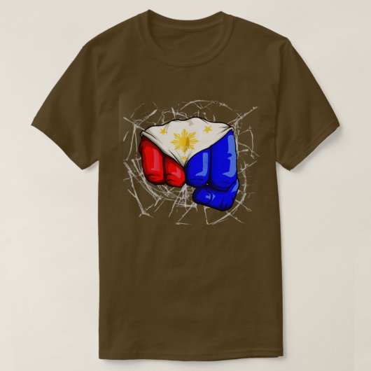 T-shirt Philippines Flag Fist Laban Lang Pinoy De (Design devant)