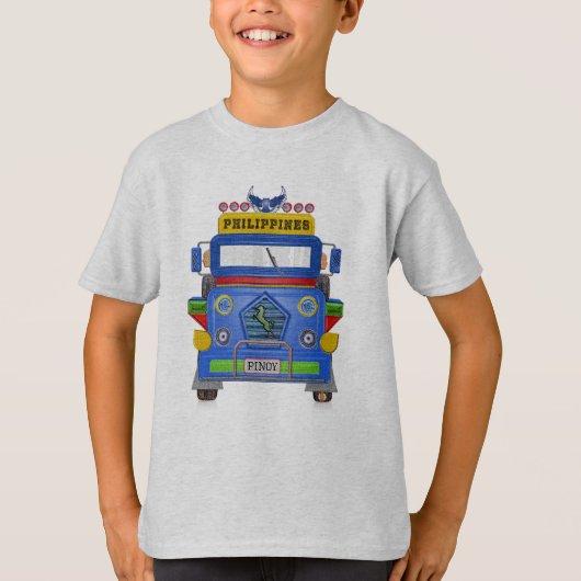 T-shirt Philippines Jeepney, espiègle et coloré (Devant)