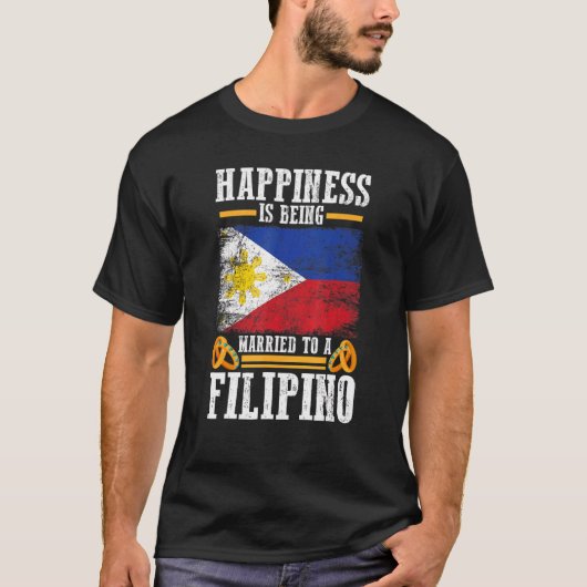 T-shirt Philippines : Un Joyeux Drapeau Marié À Un (Devant)
