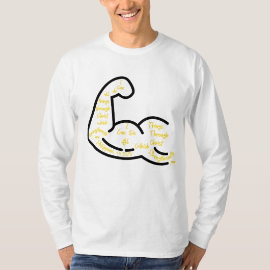 T-shirt Phillippiens 4:13 La Bible Verse Manches longues h (Devant)