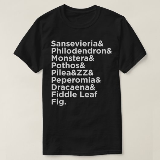 T-shirt Philodendron Monstera Pilea Peperomia Pothos House (Design devant)
