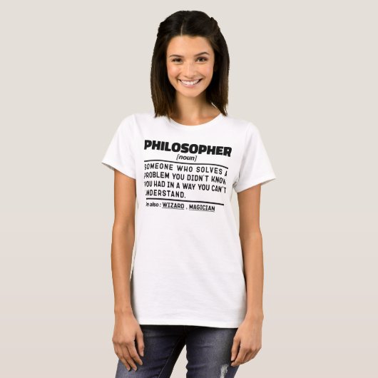 T-shirt Philosophe Noun Metaphysics Thinker Sarcasme (Devant entier)