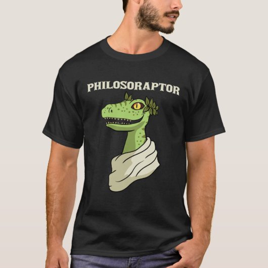 T-shirt Philosoraptor Philosopher Raptor Dinosaur Velocira (Devant)
