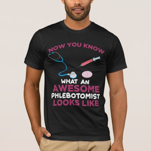 T-shirt Phlebotomiste Blood Venipuncture Vein Phlebotomy (Devant)