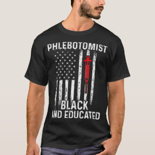 T-shirt Phlebotomiste Info Phlebotomie Noire Technicien en