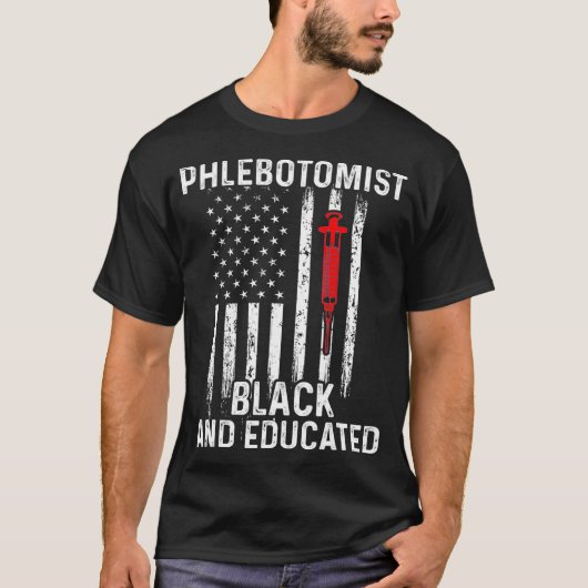 T-shirt Phlebotomiste Info Phlebotomie Noire Technicien en (Devant)