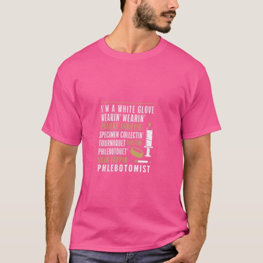 T-shirt Phlebotomiste Phlebotomie Technicien Funny Nurse C (Devant)