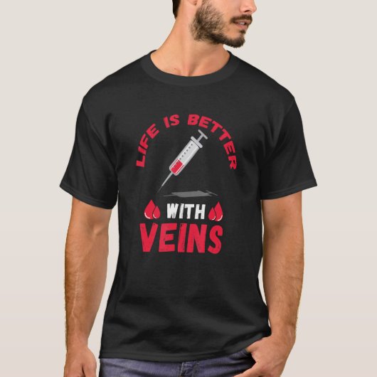 T-shirt Phlebotomiste Phlebotomiste Docteur Syringe Sang (Devant)