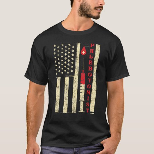 T-shirt Phlebotomiste Phlebotomiste Phlebotomiste Drapeau  (Devant)