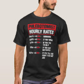 T-shirt Phlebotomiste Taux horaire Phlebotomie Hommes Femm (Devant)