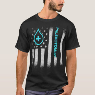 T-shirt Phlebotomiste US Drapeau Phlebotomie Technicien