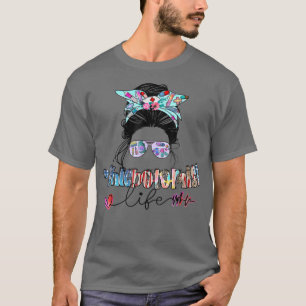 T-shirt Phlebotomiste Vie Messeuse Bun Femmes Lunettes de