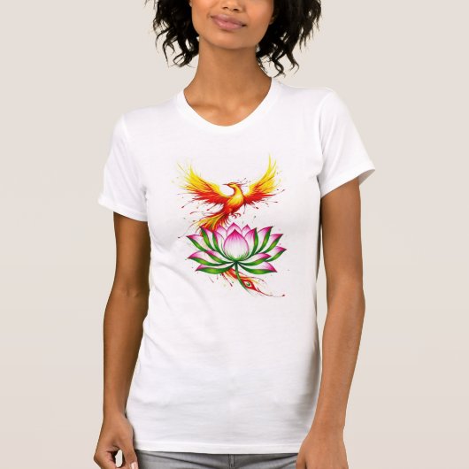 T-shirt Phoenix and Lotus Rebirth (Devant)