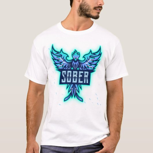 T-shirt Phoenix bleu de Sobriété (Devant)