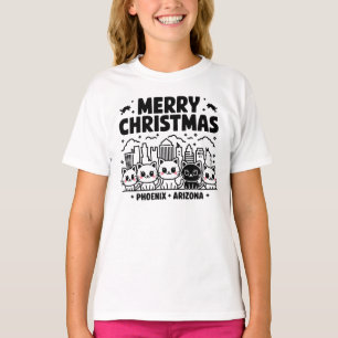 T-shirt Phoenix City Arizona Merry Christmas Cats USA