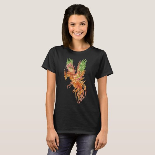 T-shirt Phoenix Fire Bird from the Ashes I Rise Phoenix (Devant entier)