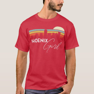 T-shirt Phoenix Girl Retro Sunset City Skyline Souvenir