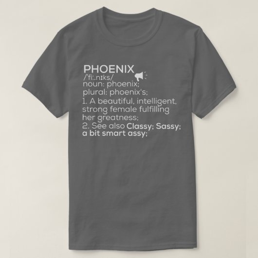 T-shirt Phoenix Nom Phoenix Définition Phoenix Femme Nam (Design devant)