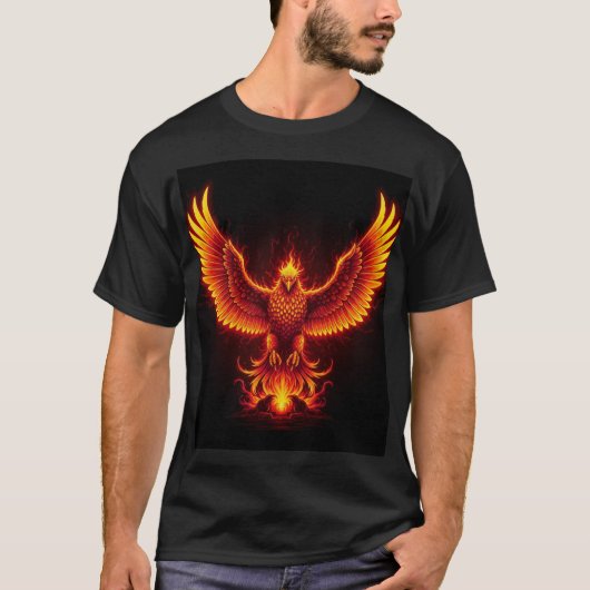T-shirt Phoenix Rebirth – Fiery Mythical Bird Rising from  (Devant)