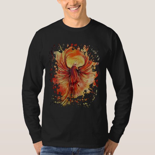 T-shirt Phoenix Rising Flame Graphic Bold Fire Bird (Devant)