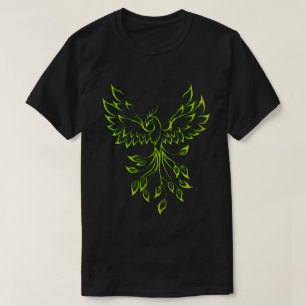 T-shirt Phoenix vert se lève sur le noir