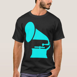 T-shirt Phonographe - Cyan