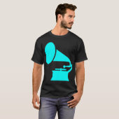 T-shirt Phonographe - Cyan (Devant entier)