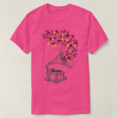 T-shirt phonographe de fleurs (Design devant)