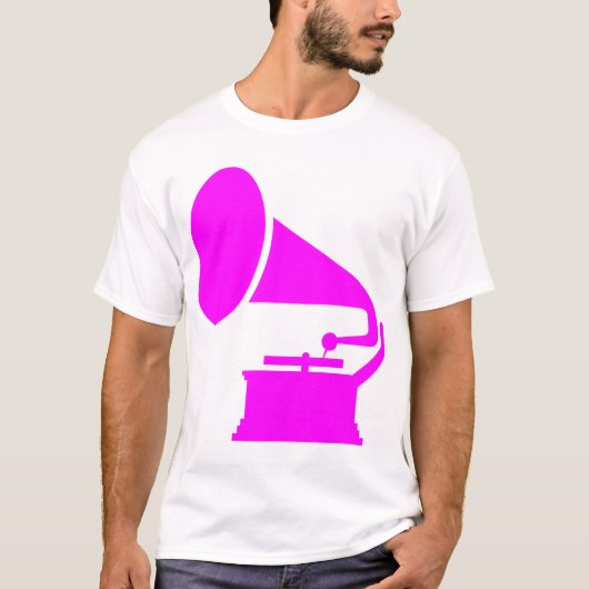 T-shirt Phonographe - Magenta (Devant)