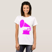 T-shirt Phonographe - Magenta (Devant entier)