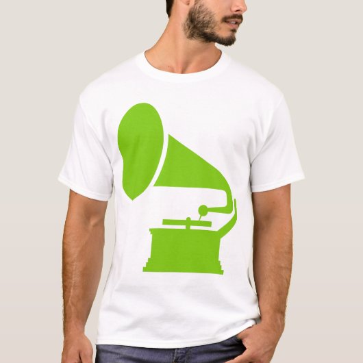 T-shirt Phonographe - Vert Martien (Devant)
