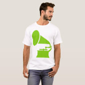 T-shirt Phonographe - Vert Martien (Devant entier)