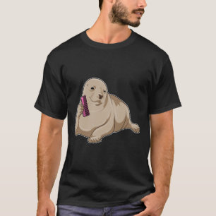 T-shirt Phoque coiffeur avec peigne