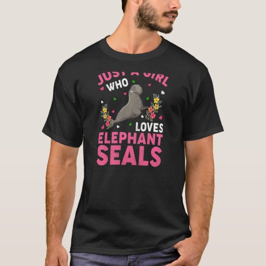 T-shirt Phoque éléphant Poisson  Juste Une Fille Qui Aime  (Devant)