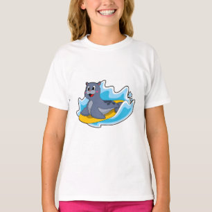T-shirt Phoque en surfeur avec planche de surf