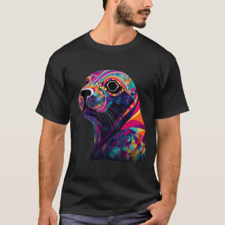 T-shirt Phoque Géométrique Pop Mer Océan Animal